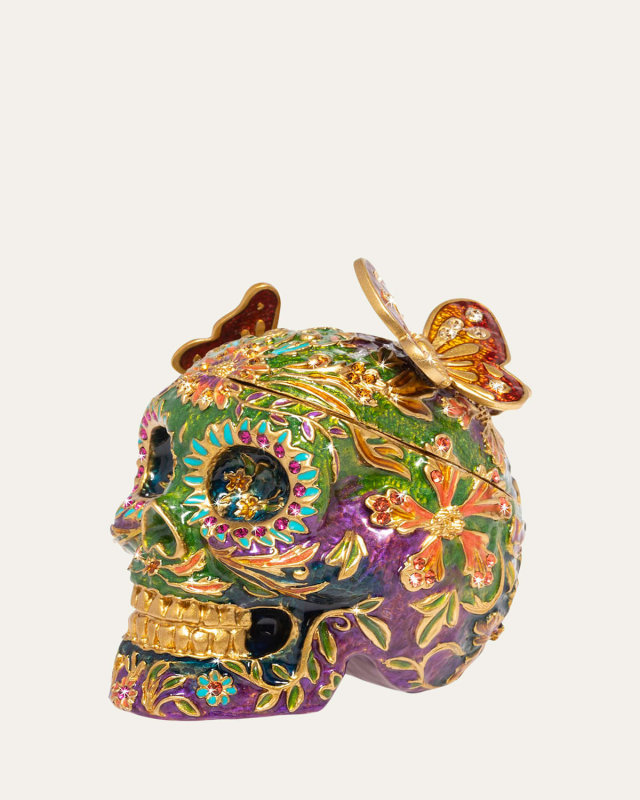 Skull with Butterflies Box
